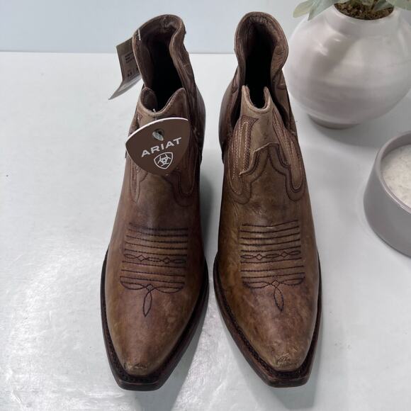Ariat Hazel Western Boots Naturally Distressed Snip Toe Brown Womens 6.5B NWOB - Picture 5 of 9